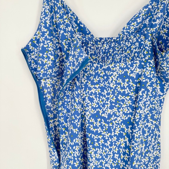 ZARA Floral Print Mini Dress V-Neck Spaghetti Strap Smocked Sundress - Picture 11 of 13